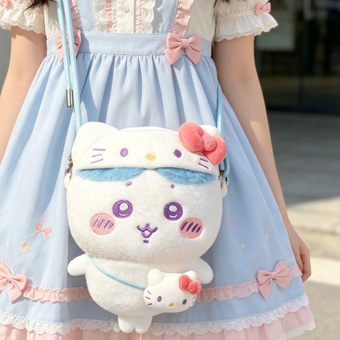 MINISO Chiikawa × Sanrio Characters Plush Crossbody Bag