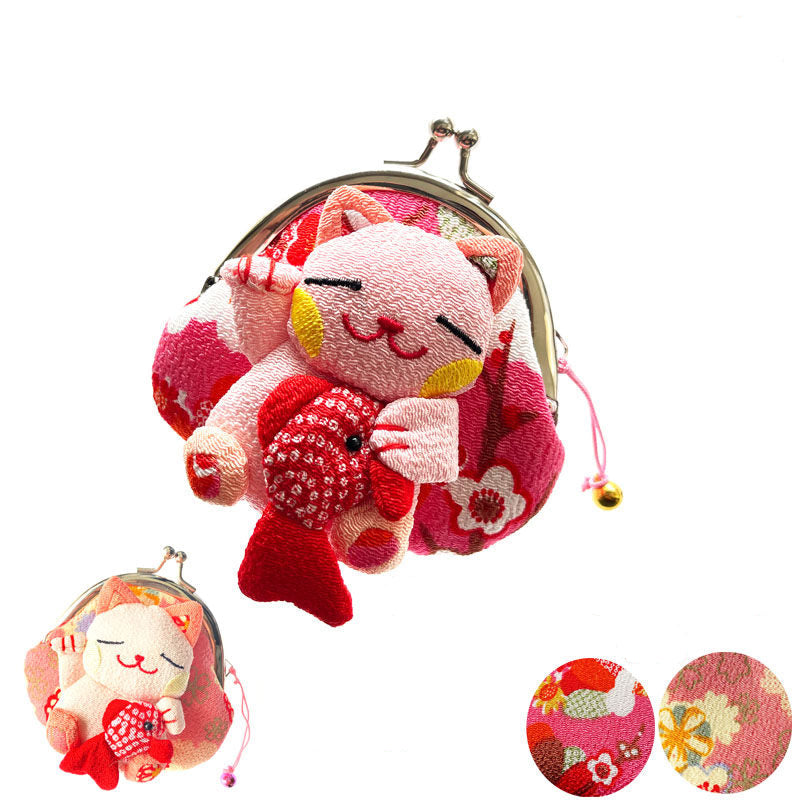 Japanese-Style Maneki Neko Chirimen Coin Purse Blind Box