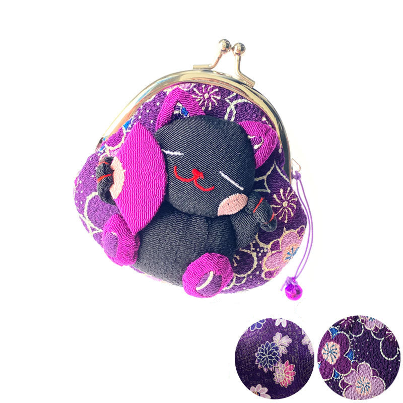 Japanese-Style Maneki Neko Chirimen Coin Purse Blind Box