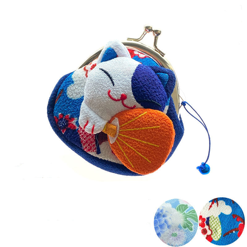 Japanese-Style Maneki Neko Chirimen Coin Purse Blind Box