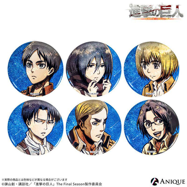 Attack on Titan Exhibition Limited Starry Sky Glitter Can Badge Box Set – Anique