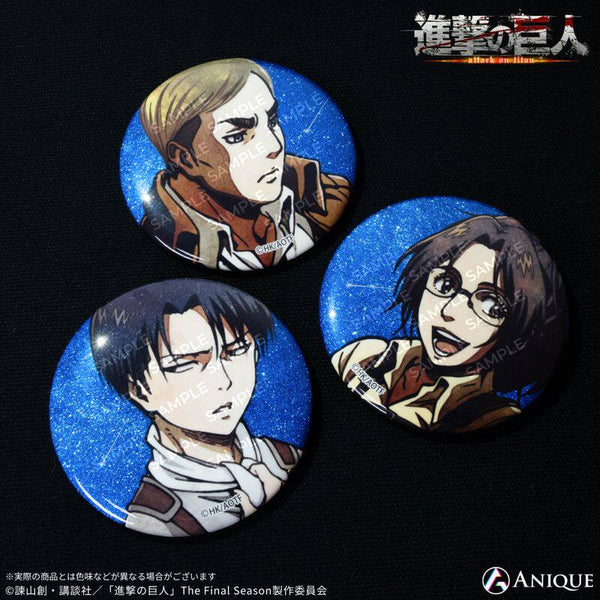 Attack on Titan Exhibition Limited Starry Sky Glitter Can Badge Box Set – Anique