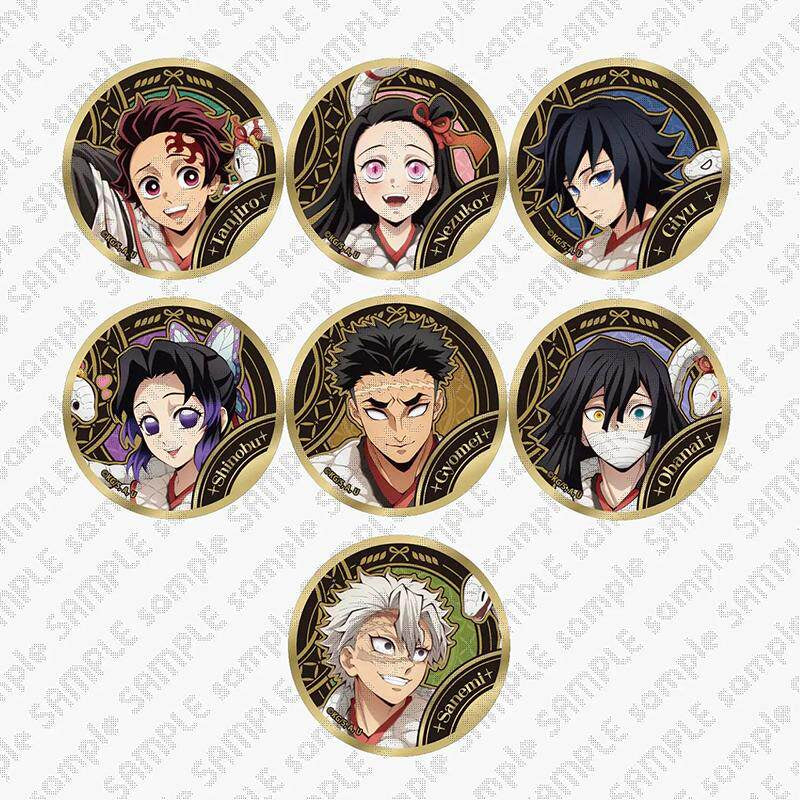 ufotable Demon Slayer 2025 Year of the Snake Limited Gold Foil Tin Badge Blind Bag