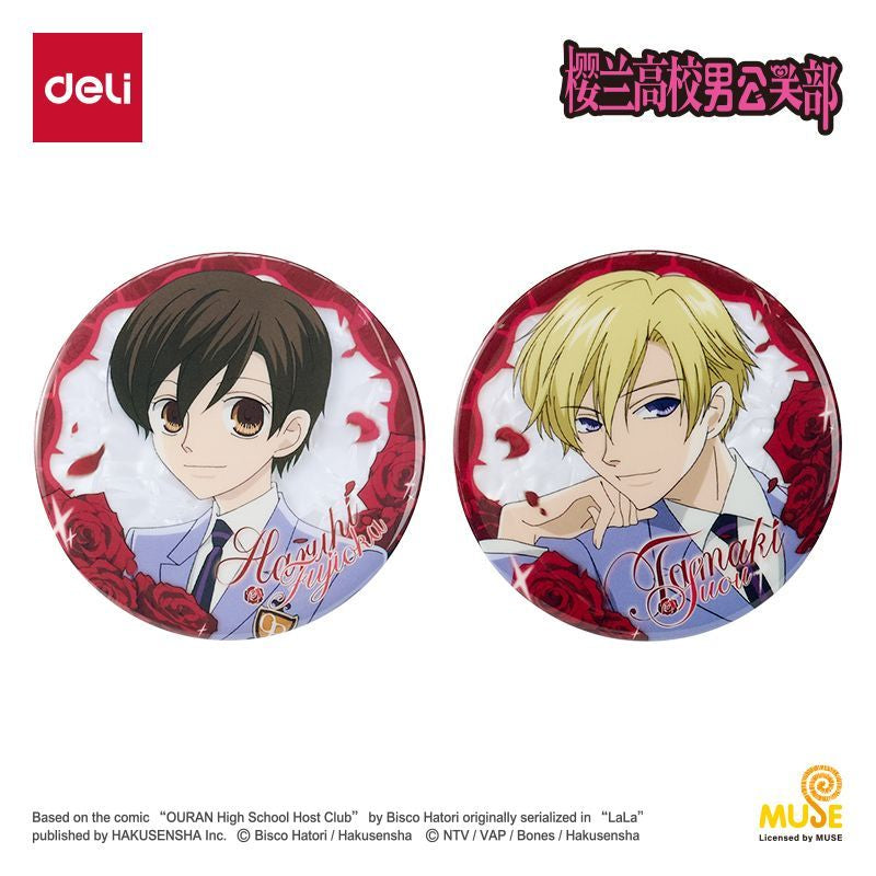 Ouran High School Host Club Haruhi & Tamaki Badge Set — 2 Pieces