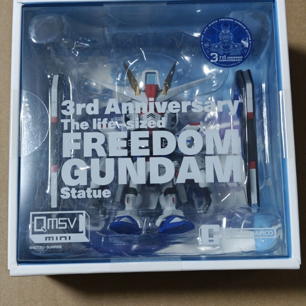 Bandai Namco QMSV MINI Freedom Gundam Statue 3rd Anniversary Figure