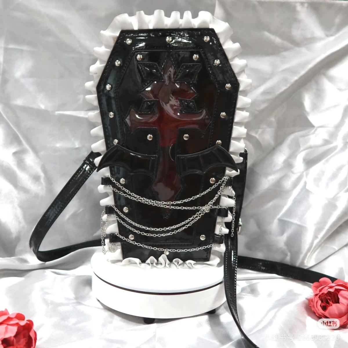 Gothic Coffin Cross Clear Window Ita Bag