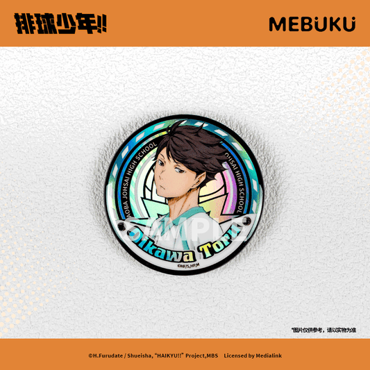 Haikyuu!! MEBUKU 58mm Holo Embossed Badge Blind Box Hinata Kageyama Oikawa
