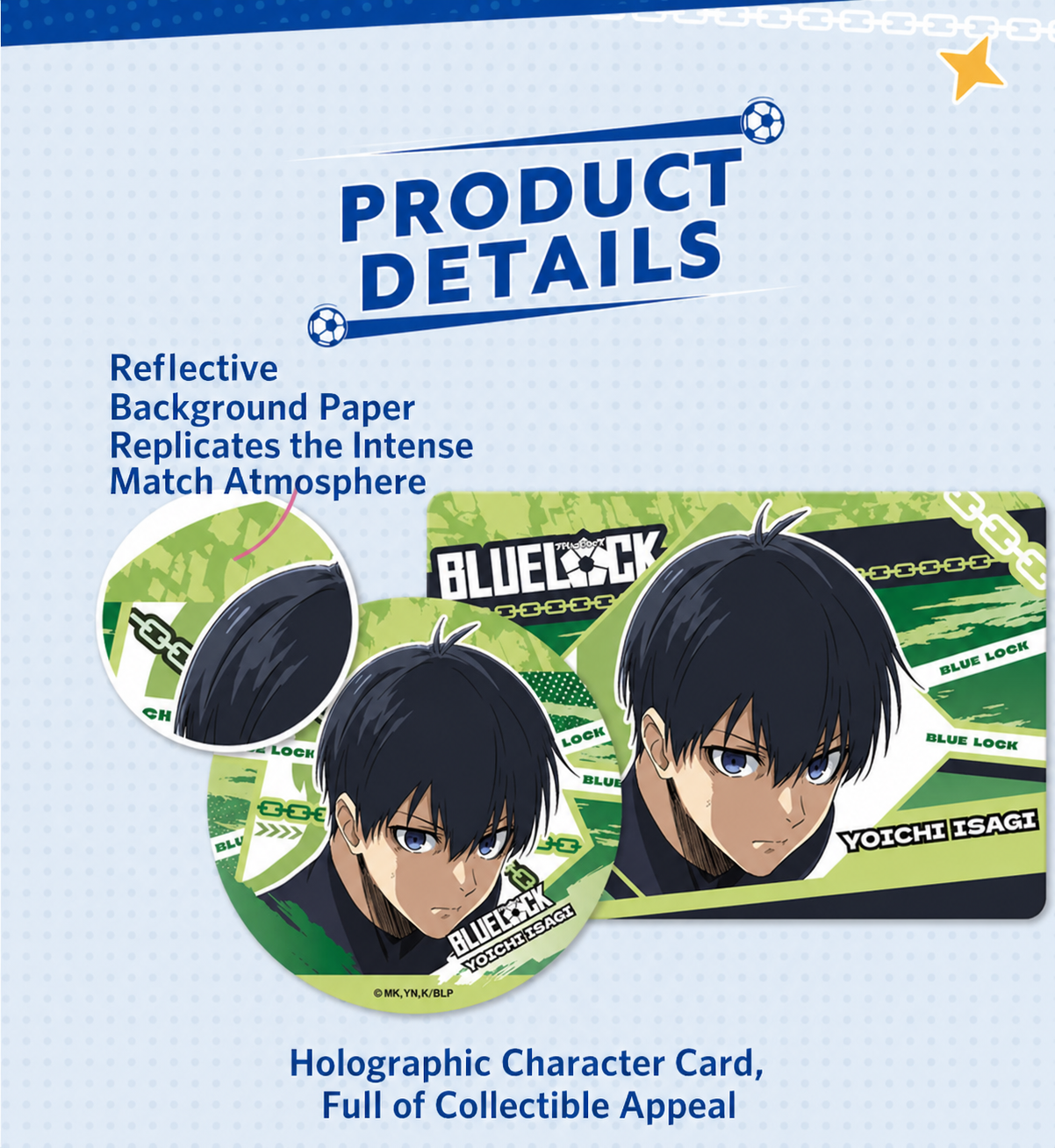 Blue Lock Can Badge Blind Pack + Character Card Reflective Series