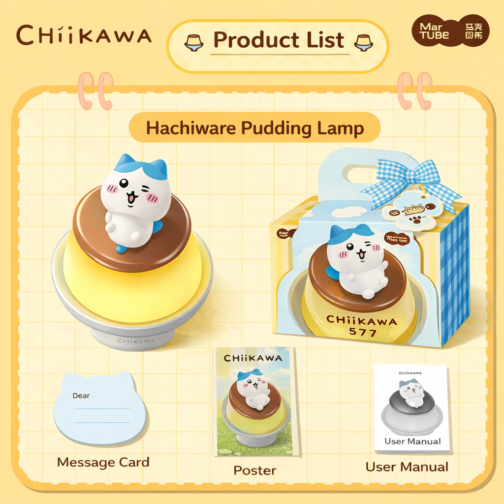 Chiikawa Pudding Lamp Cute Night Light 4 Brightness Modes