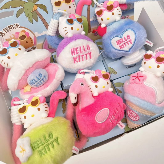 MINISO Hello Kitty Summer Tan Series Plush Air Freshener Blind Box