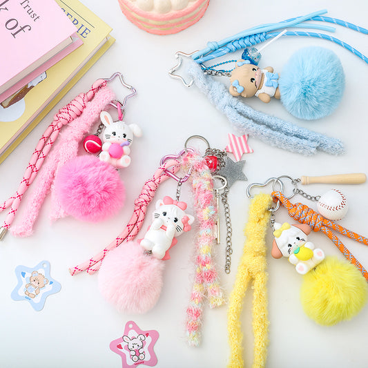MIKKO Pompom Keychain Blind Box – Kawaii Bag Charm | US Seller Fast Ship