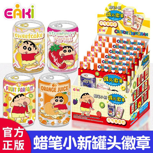 EAKI Crayon Shin-chan Can Canned Drinks Badge Blind Box (48 Designs)