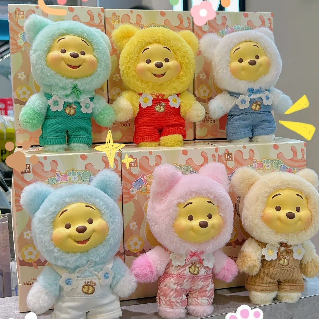 TOPTOY Disney Winnie the Pooh Candy Bear Series Vinyl Plush Keychain Blind Box