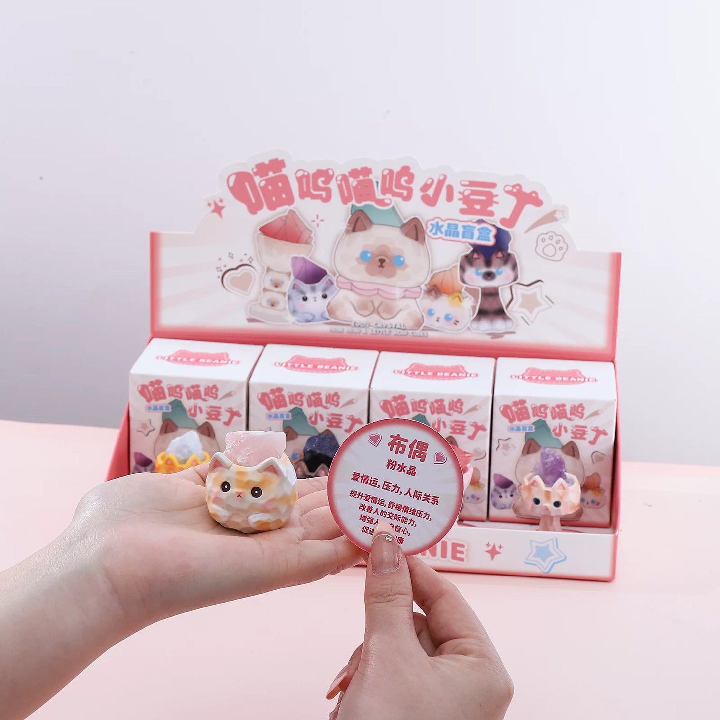 Little Beanie Crystal Cat Blind Box Figure A032 Desktop Decor Mystery Toy NEW