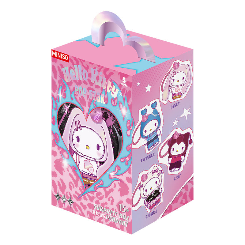 MINISO Hello Kitty Pop Star Blind Box Plush Keychain — US Seller