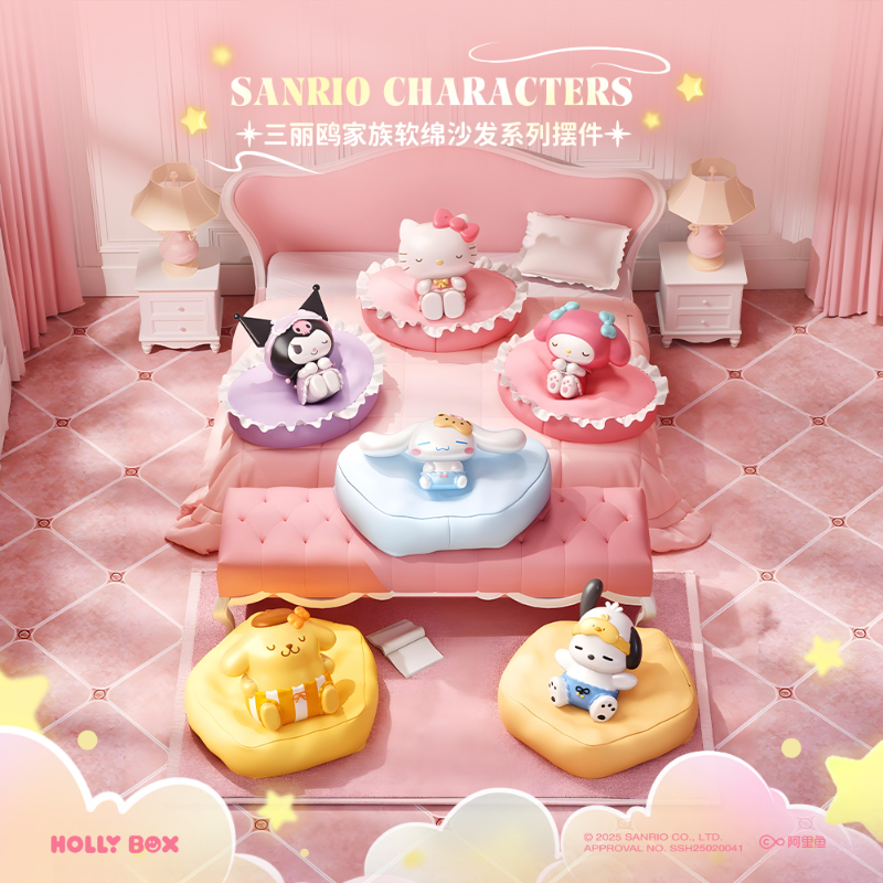 Sanrio Soft Sofa Character Figure Hello Kitty Kuromi Desk Decor Gift