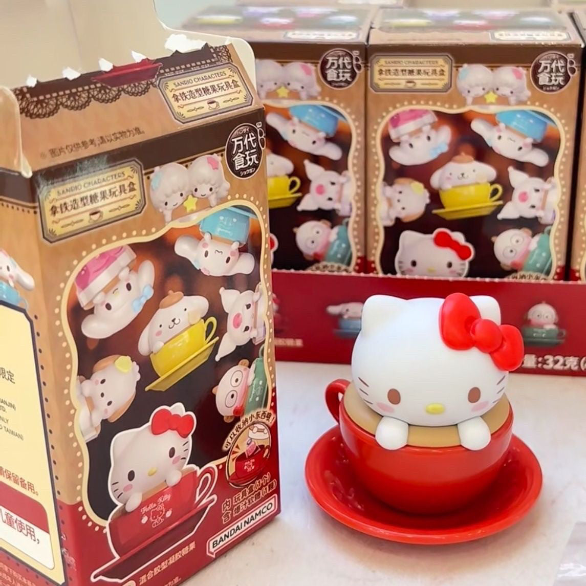 Bandai Namco Miniatures Sanrio Latte Cafe Blind Box Candy Toy Figure