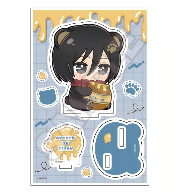GRANUP Attack on Titan Nui-Peace Friends Hungry Bear Acrylic Stand Jr. – Mikasa Ackerman