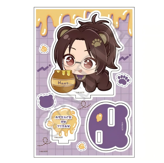 GRANUP Attack on Titan Nui-Peace Friends Hungry Bear Acrylic Stand Jr. – Hange Zoë