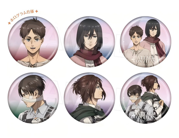 AVENGERZ Attack on Titan EMOTIONAL WIND Trading Hologram Can Badge