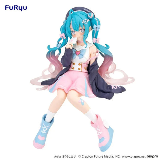 Hatsune Miku Gray Sailor Suit Noodle Stopper Figure FuRyu Vocaloid Anime