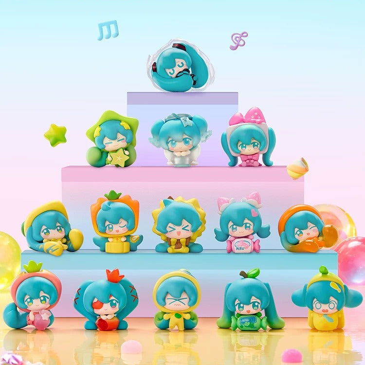 Hatsune Miku Fruit Candy Qface Blind Box — 3 Mini Figures per Pack