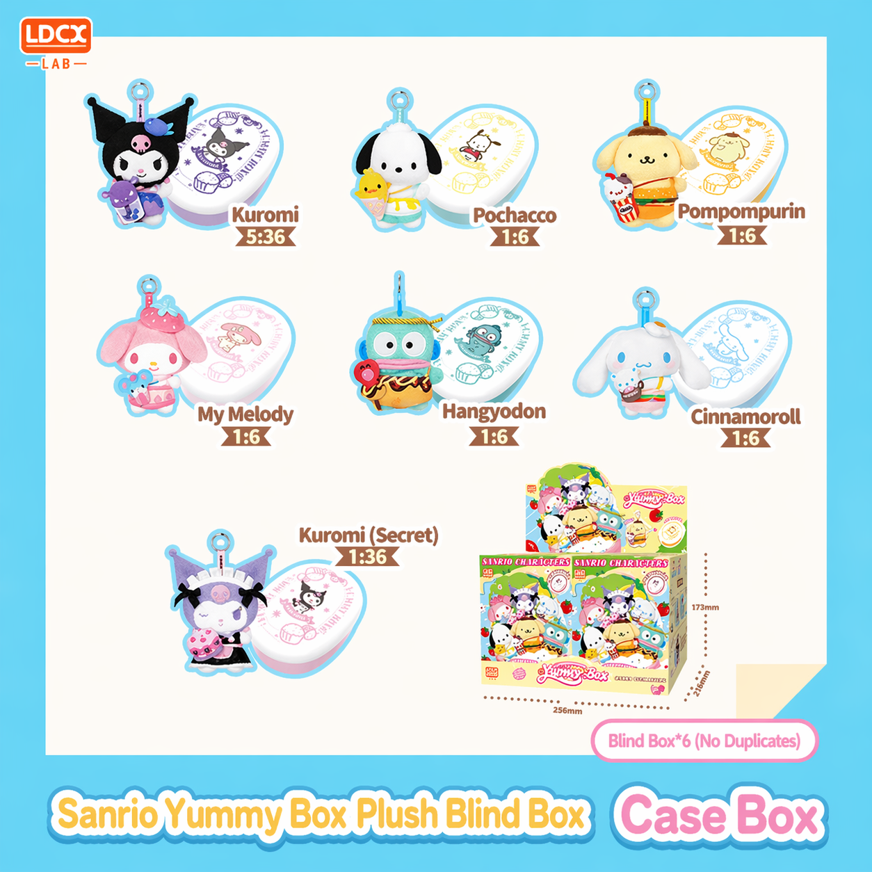Sanrio Yummy Box Plush Blind Box Kuromi My Melody Cinnamoroll Bento Toy