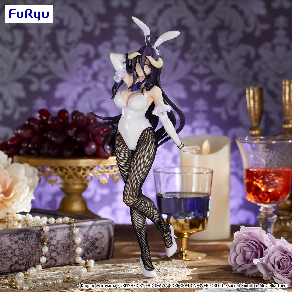 FuRyu BiCute Bunnies OVERLORD Albedo white bunny outfit - detail and angle 2