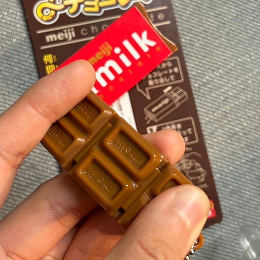 Meiji chocolate-bar snap fidget charm - Milk Chocolate
