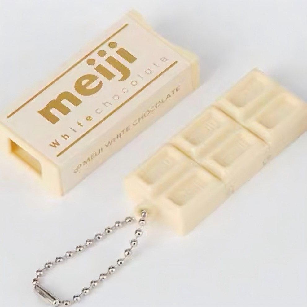 Meiji chocolate-bar snap fidget charm - White Chocolate