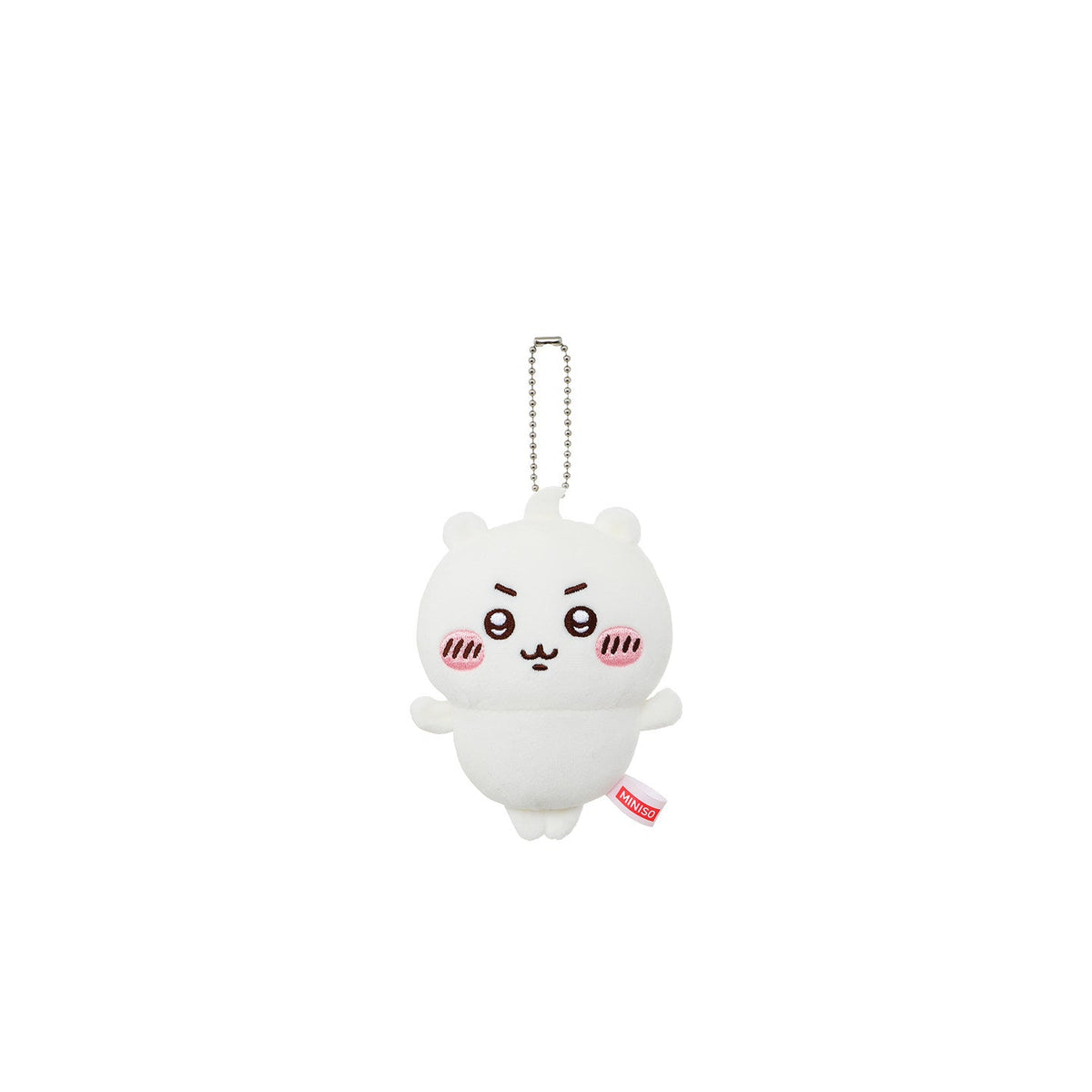 Chiikawa white plush pendant with upright hair tuft from MINISO Fresh Hairstyle Series