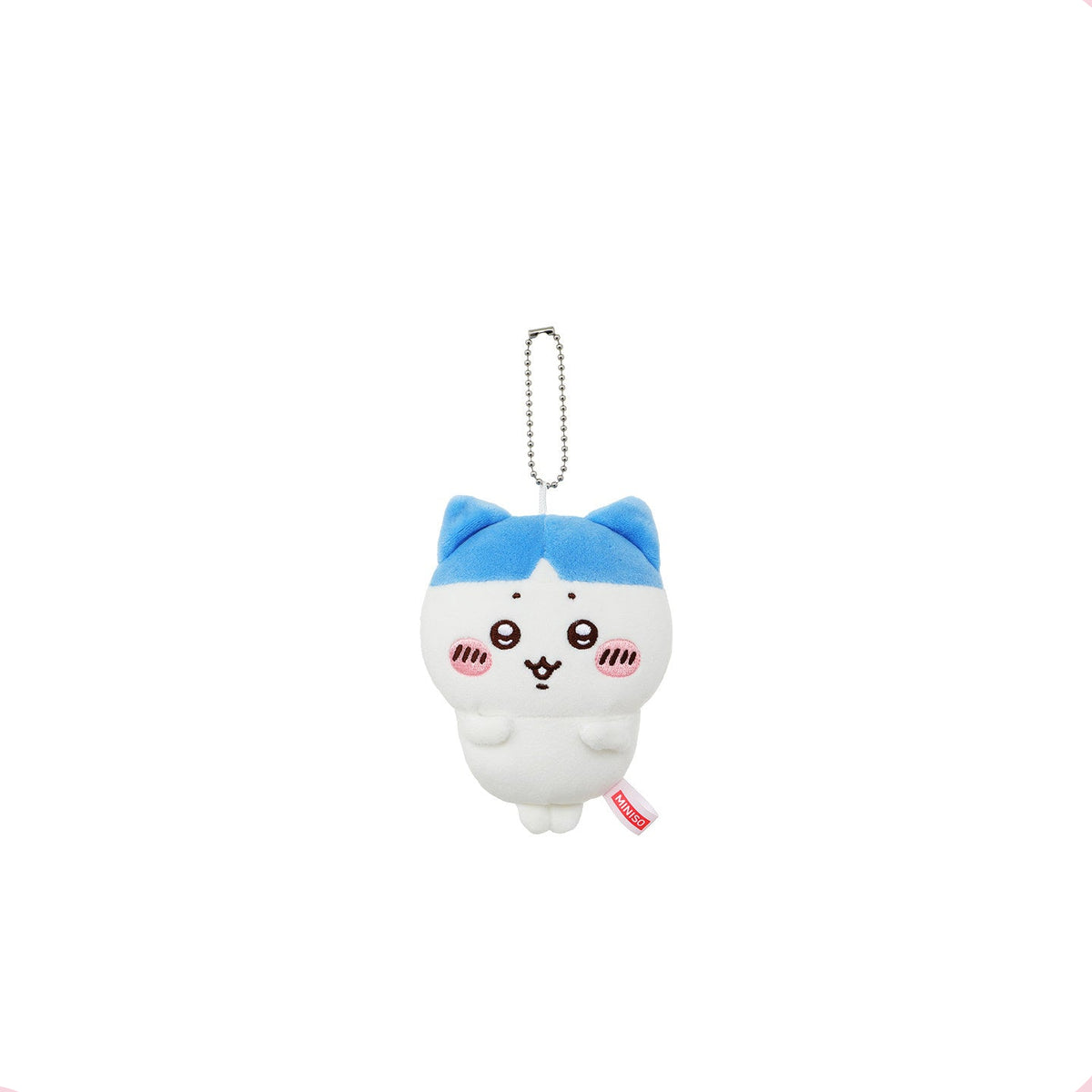 Hachiware blue and white plush pendant from MINISO Chiikawa Fresh Hairstyle Series