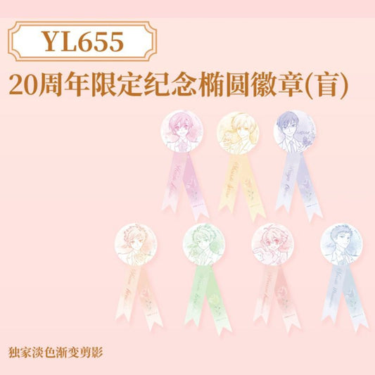 Ouran High School Host Club 20th Anniversary YL655 pastel portrait badges with matching ribbon tails