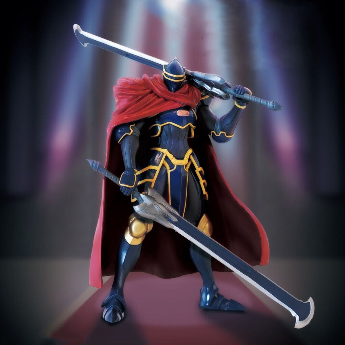KONAMI OVERLORD Momon Mononofu figure with two greatswords, dark armor and red cape