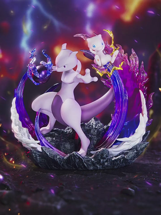 Funism Pokemon Mewtwo & Mew Figure Diorama w/ Effects Base 6.1in