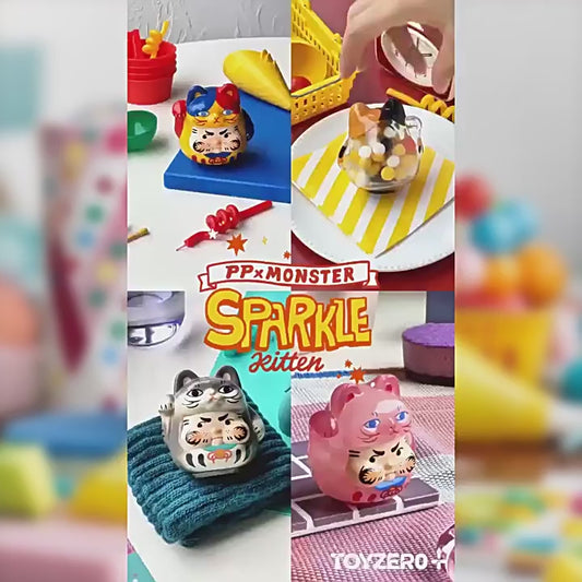 PP x MONSTER Sparkle Lucky Kitten Blind Box Daruma | Luck & Wealth | US