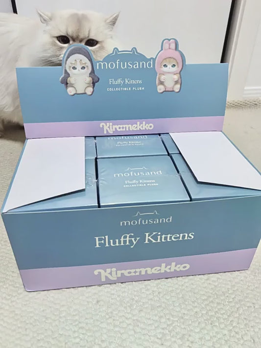 MINISO mofusand Kiramekko Fluffy Kittens Blind Box Plush Keychain Single/6pc