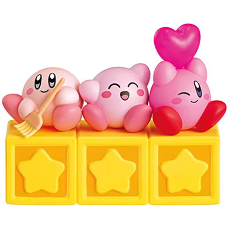Kirby POYOTTO COLLECTION Line Up scene on yellow star blocks