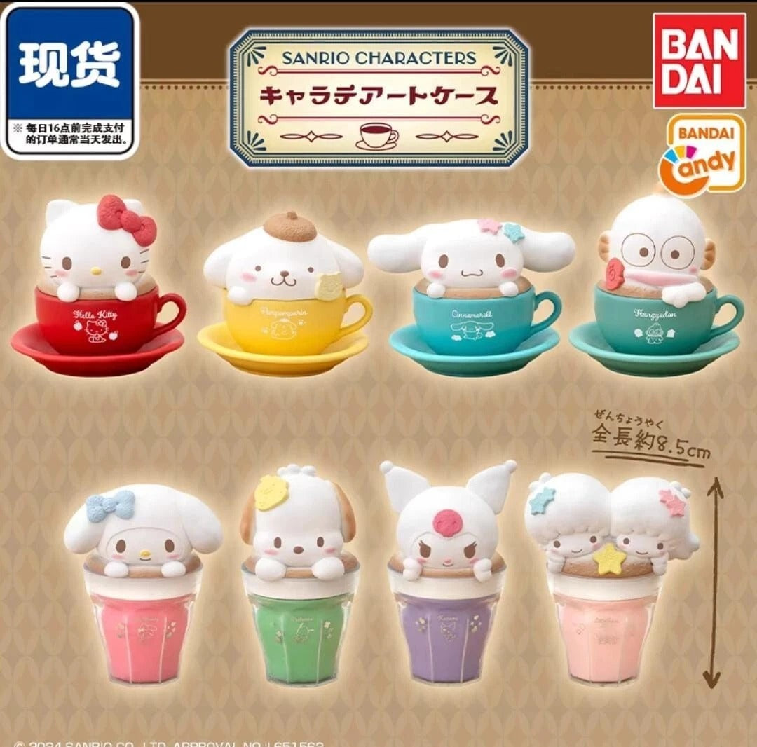 Bandai Namco Miniatures Sanrio Latte Cafe Blind Box Candy Toy Figure