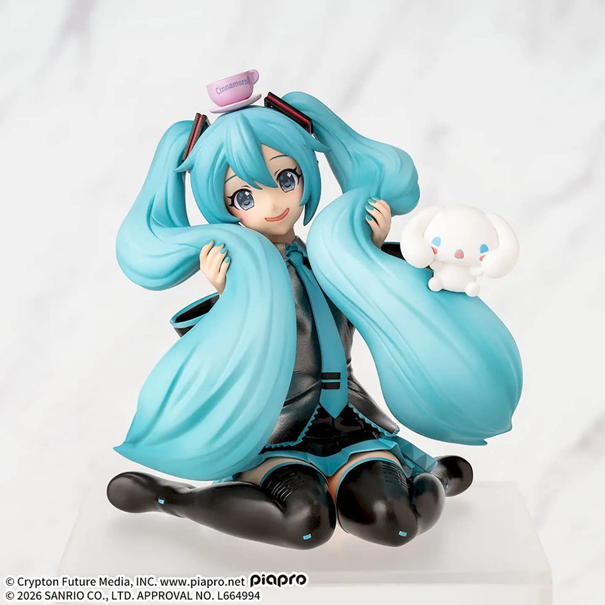 SEGA Hatsune Miku x Cinnamoroll sitting figure - front view