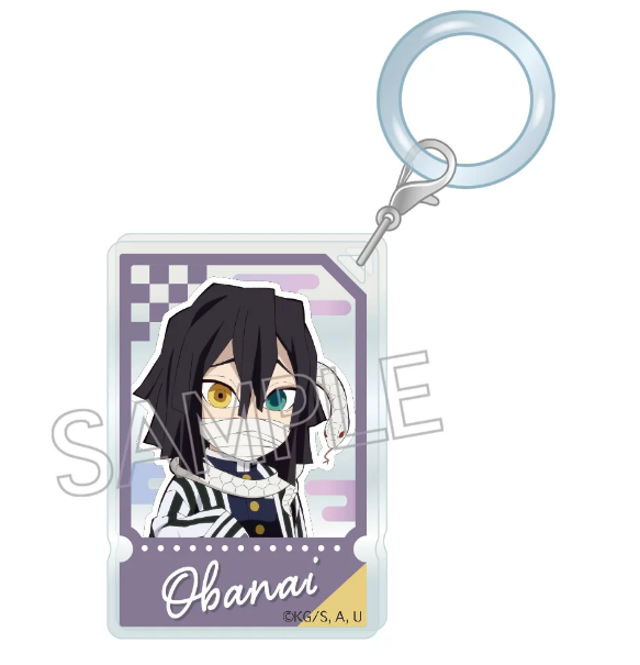 TWINCRE Demon Slayer chibi ticket-style keychain - Obanai Iguro